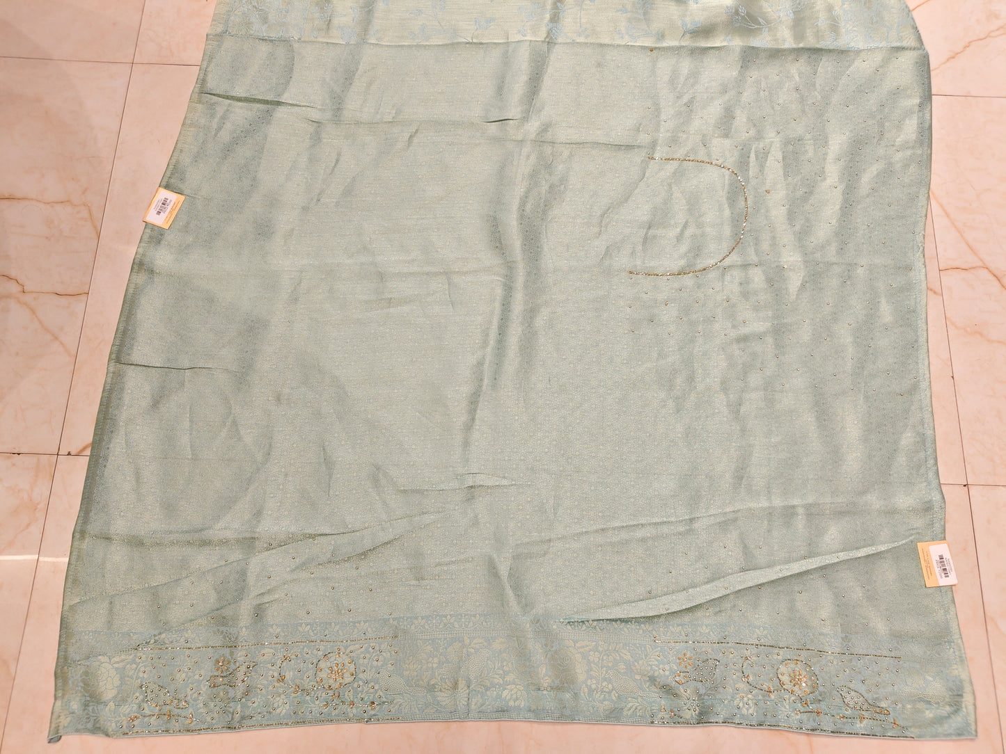 Sea Green Linen Saree