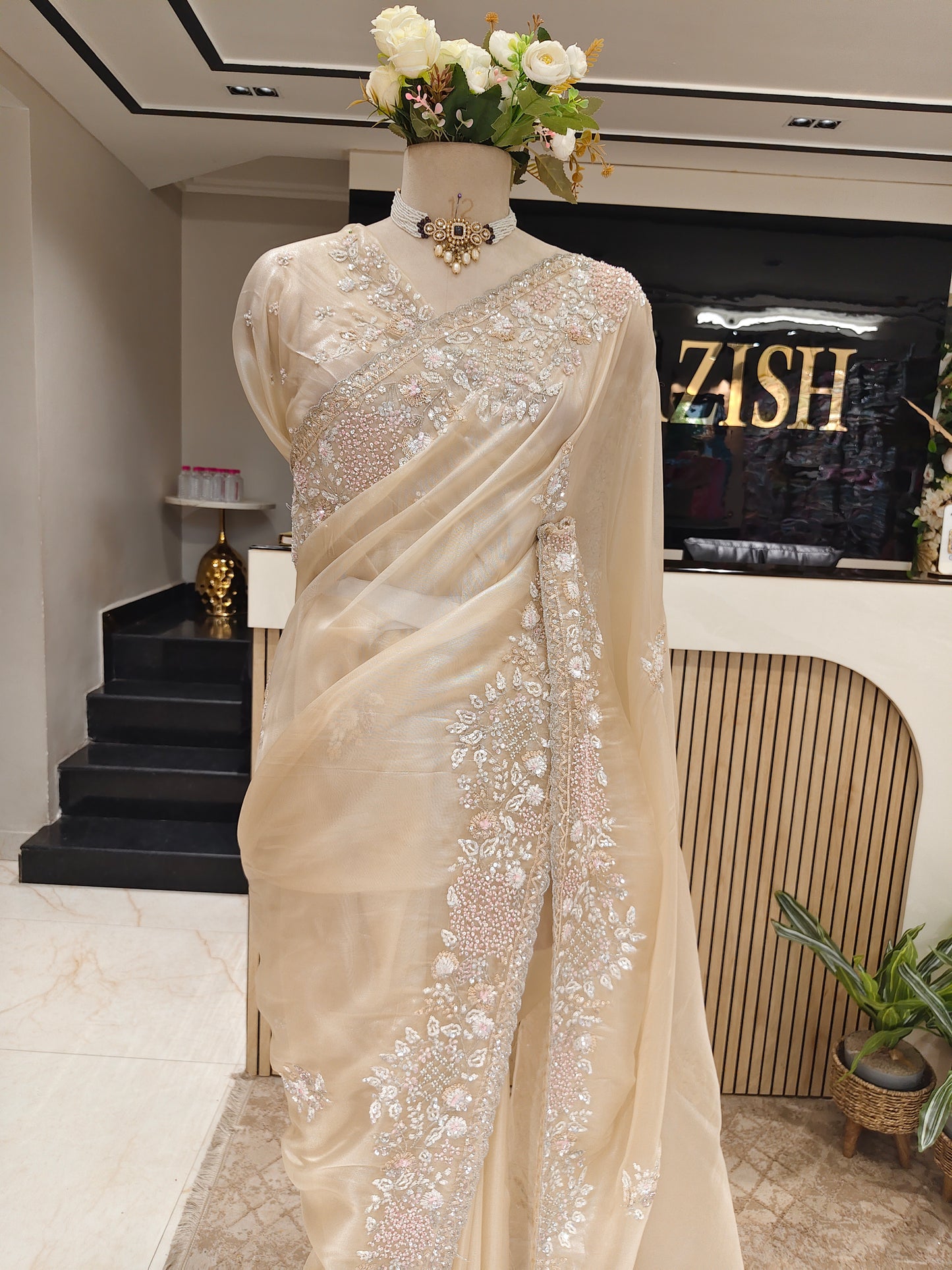 Golden Tissue Saree