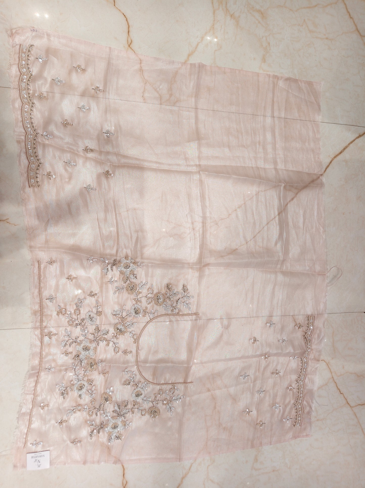 Baby Pink Tissue Saree