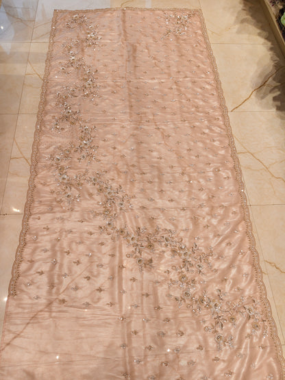 Baby Pink Tissue Saree