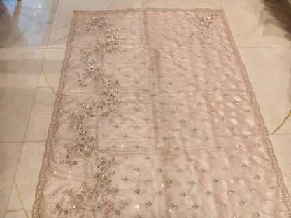 Baby Pink Tissue Saree