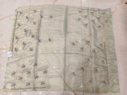Sea Green Tissue Saree