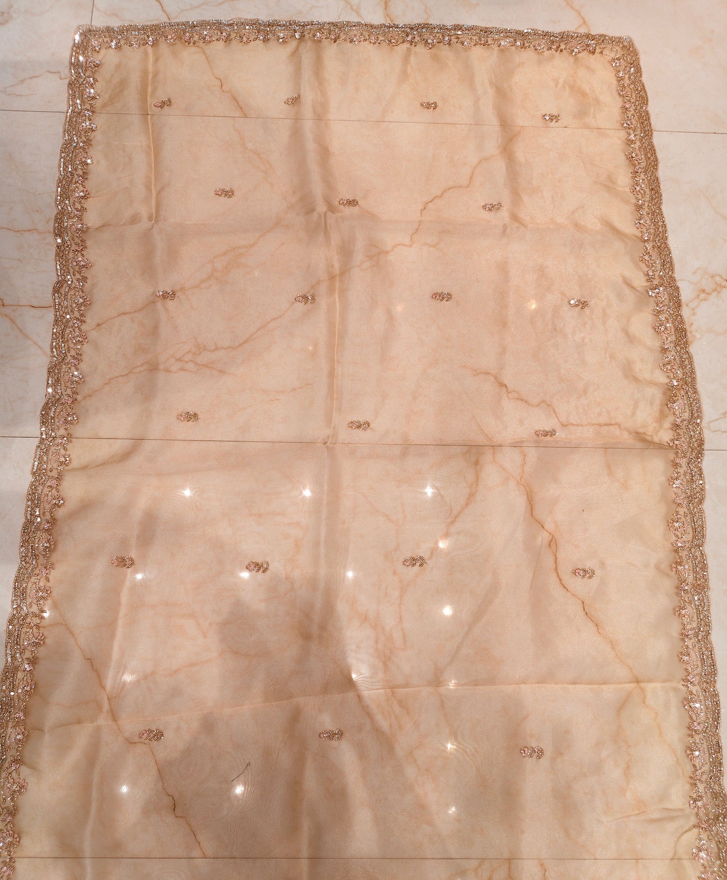 Golden Glass Tissue Saree