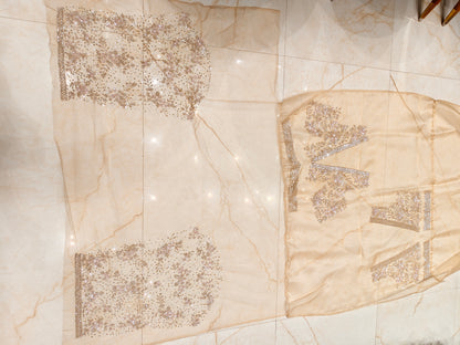 Golden Glass Tissue Saree