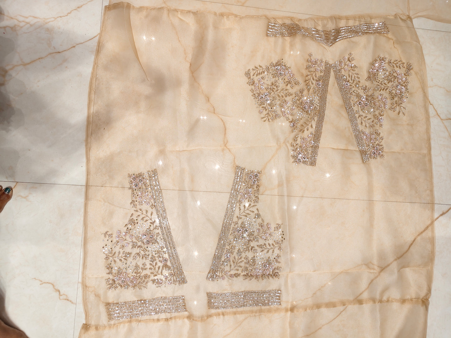 Golden Glass Tissue Saree