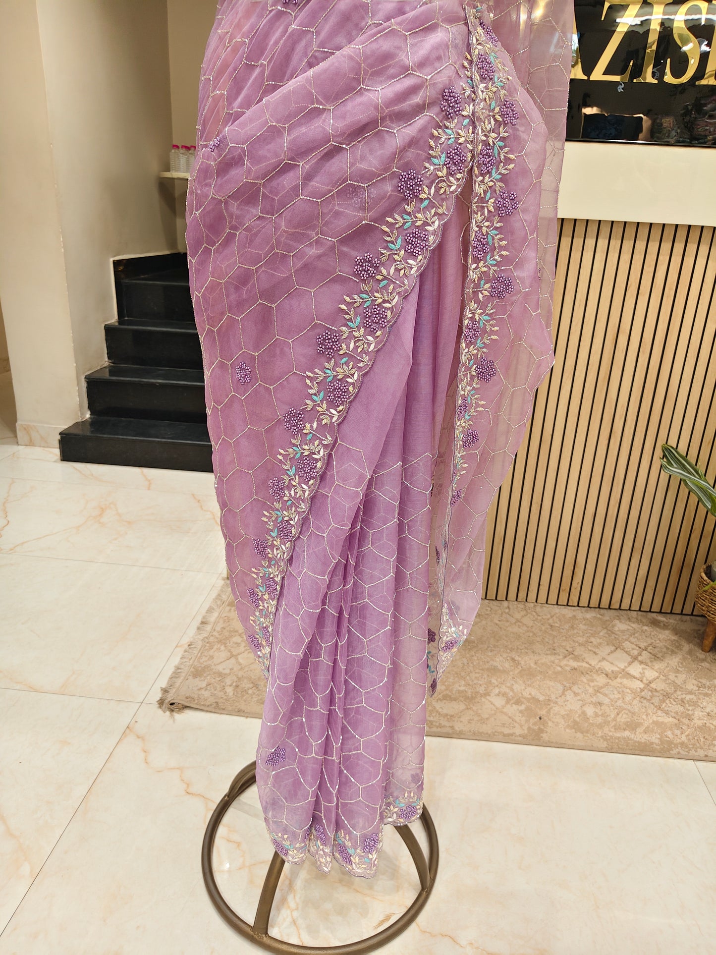 Purple Organza Saree