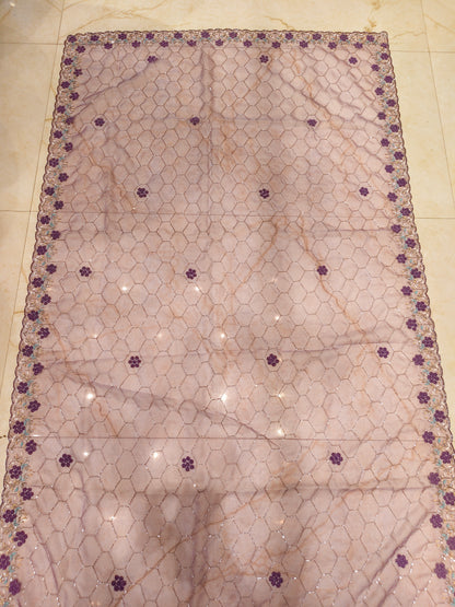 Purple Organza Saree