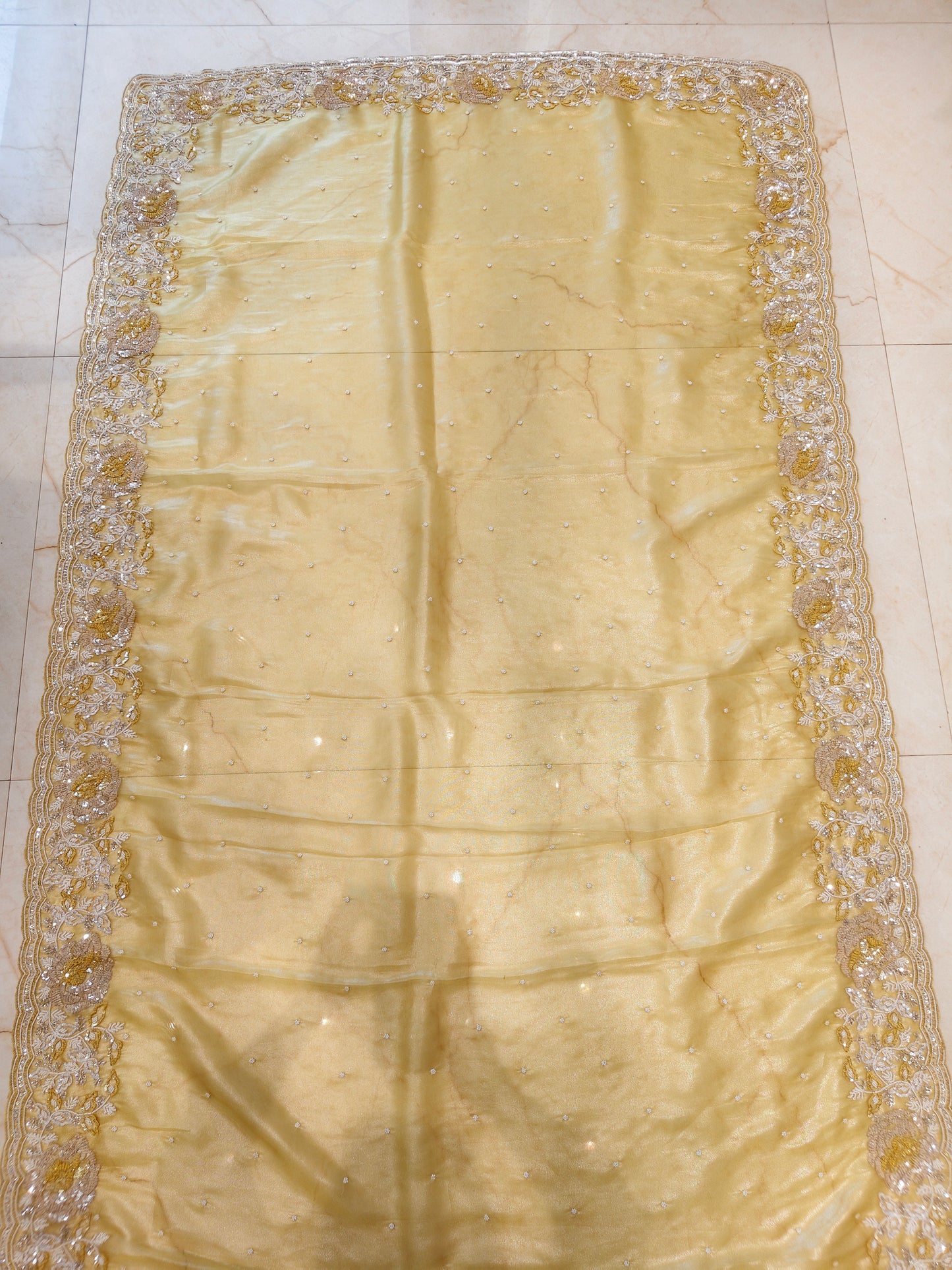 Lemon Tissue Saree