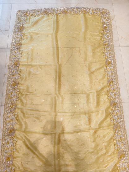 Lemon Tissue Saree