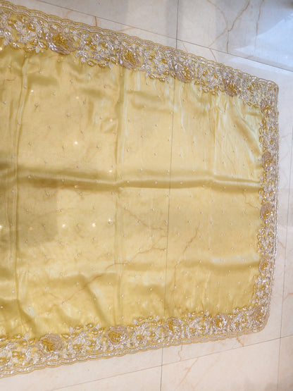 Lemon Tissue Saree