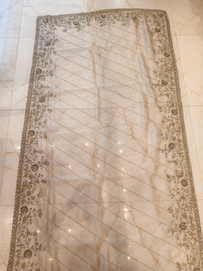 Grey Glass Tissue Saree