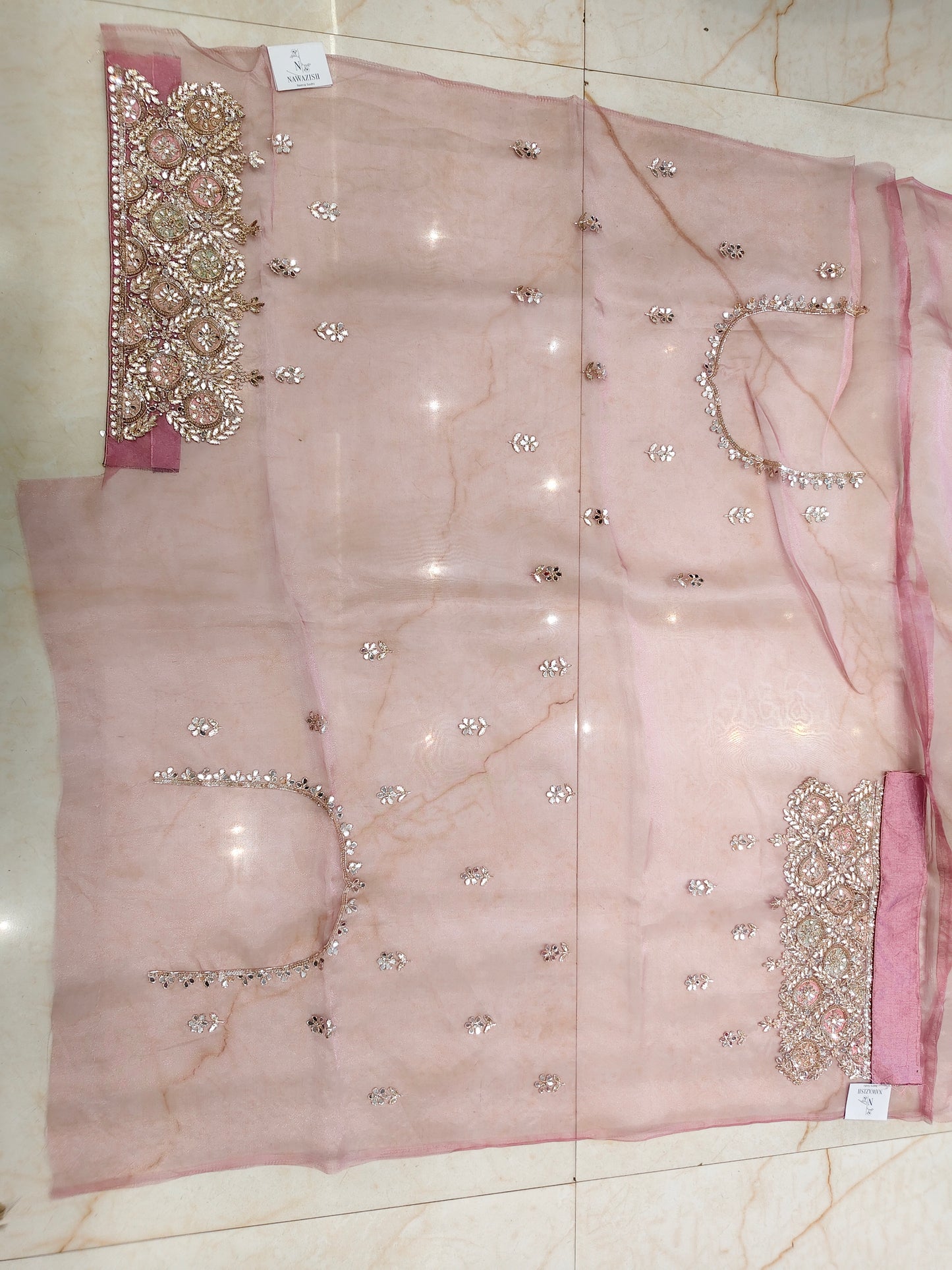 Lavender Glass Tissue Saree