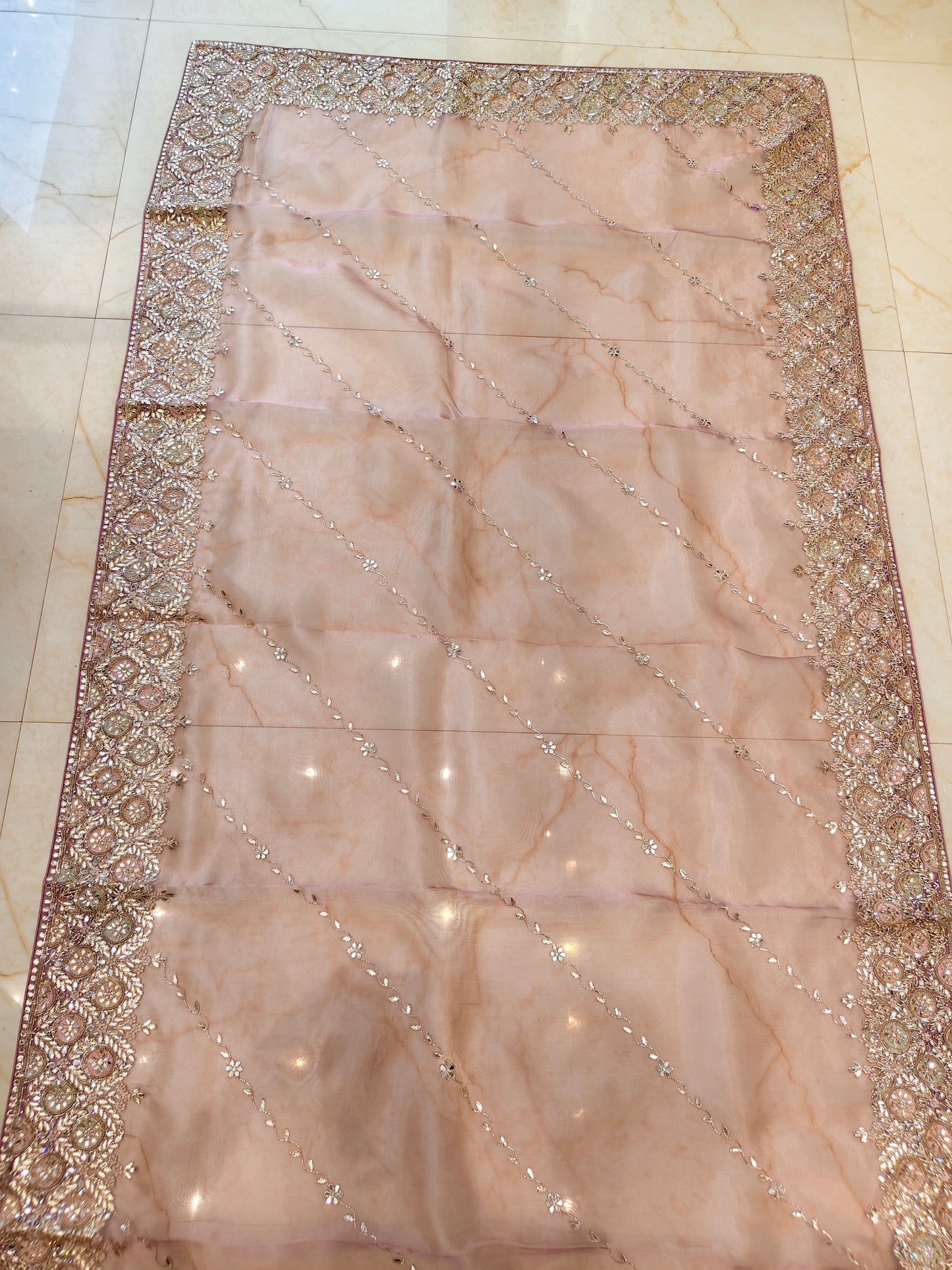 Lavender Glass Tissue Saree