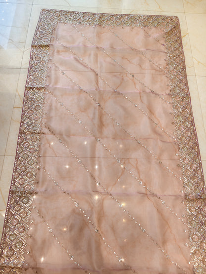 Lavender Glass Tissue Saree