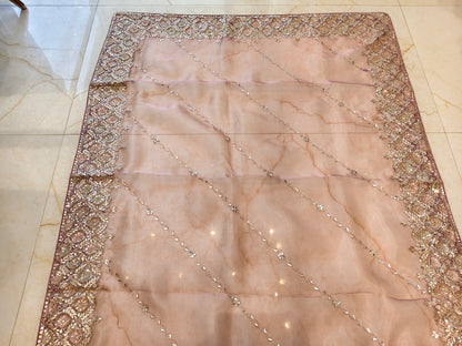 Lavender Glass Tissue Saree