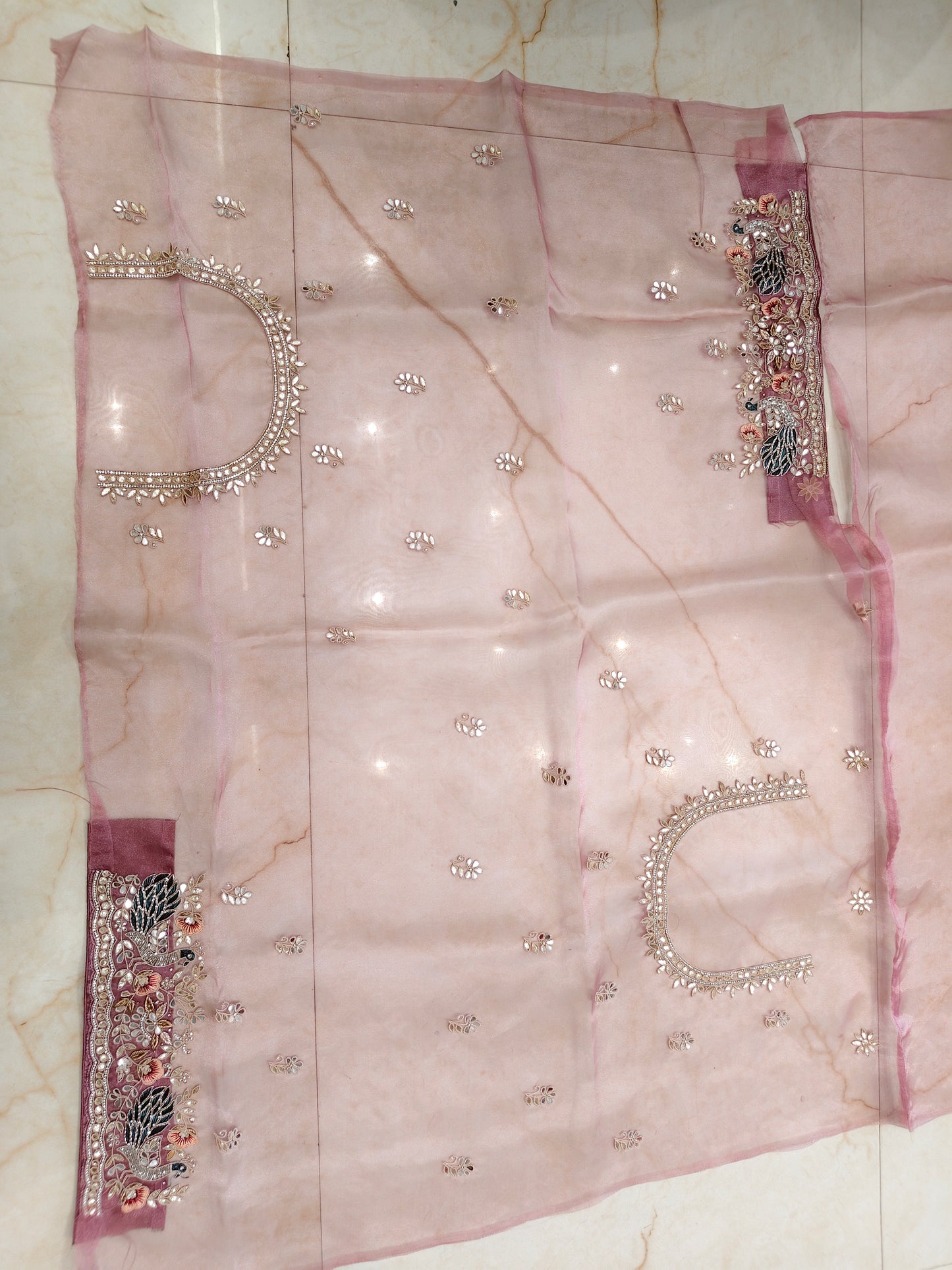 Lavender Glass Tissue Saree