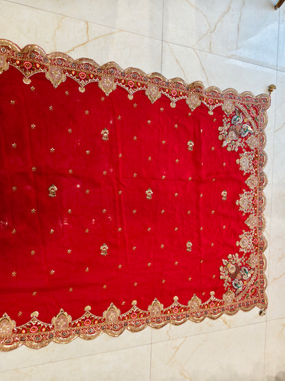 Red Crepe Saree