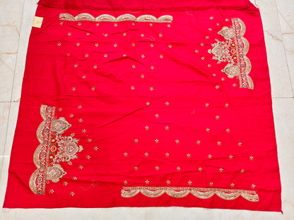 Red Crepe Saree