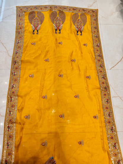Mustard Chiffon Saree