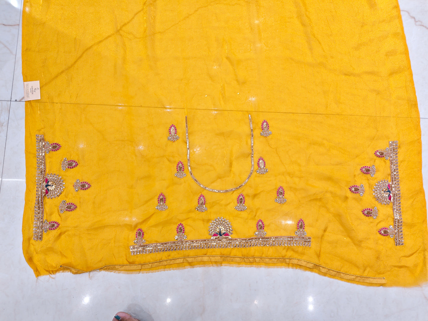 Mustard Chiffon Saree