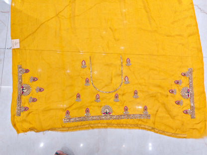 Mustard Chiffon Saree