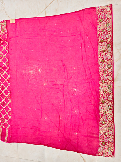 Rani Pink Georgette Saree