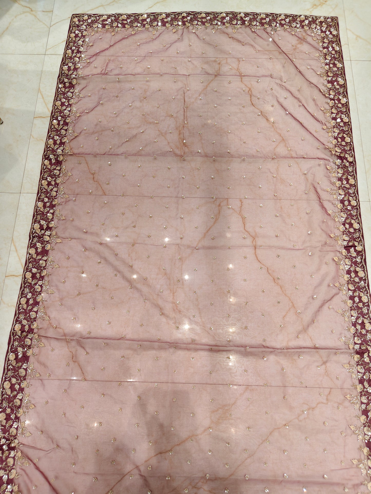 Lavender Glass Tissue Saree