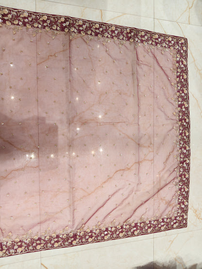 Lavender Glass Tissue Saree