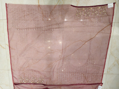 Lavender Glass Tissue Saree