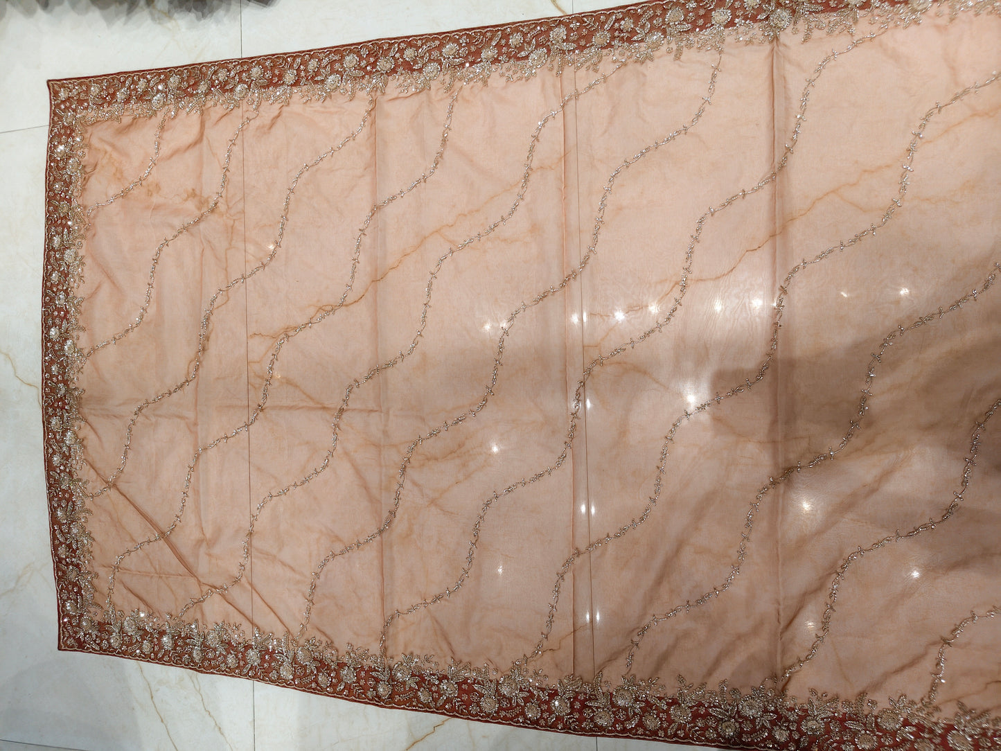 Rust Organza Saree