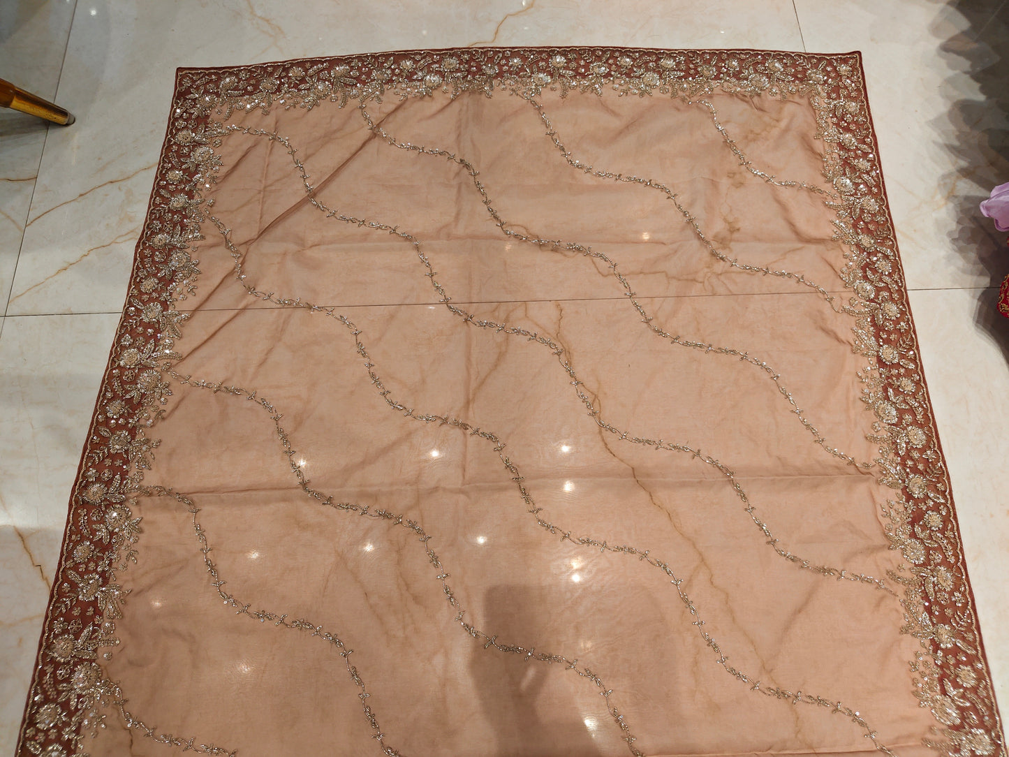 Rust Organza Saree