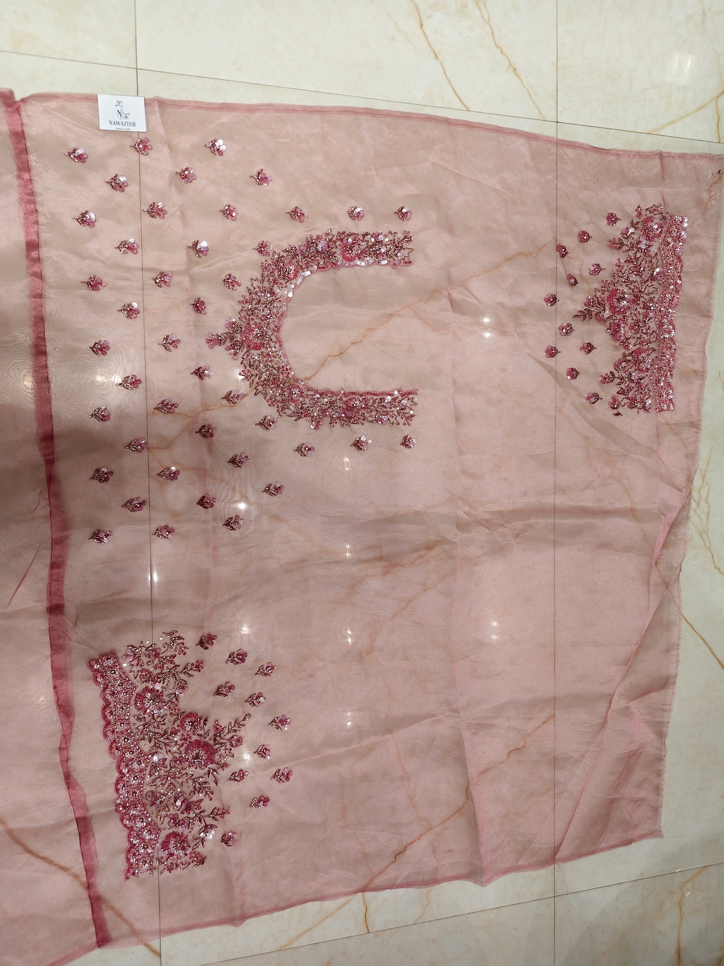 Lavender Glass Tissue Saree