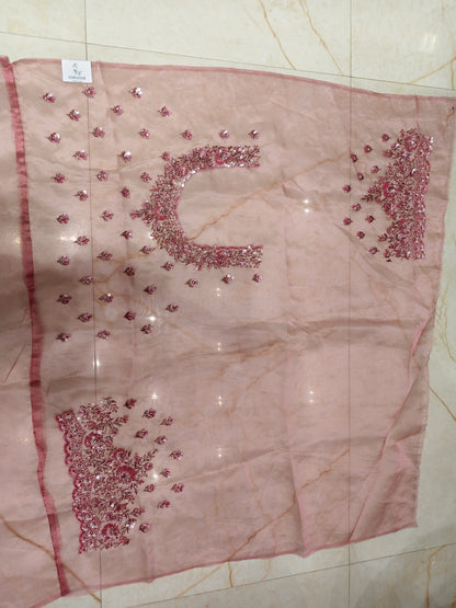 Lavender Glass Tissue Saree