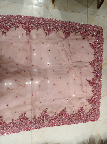 Lavender Glass Tissue Saree