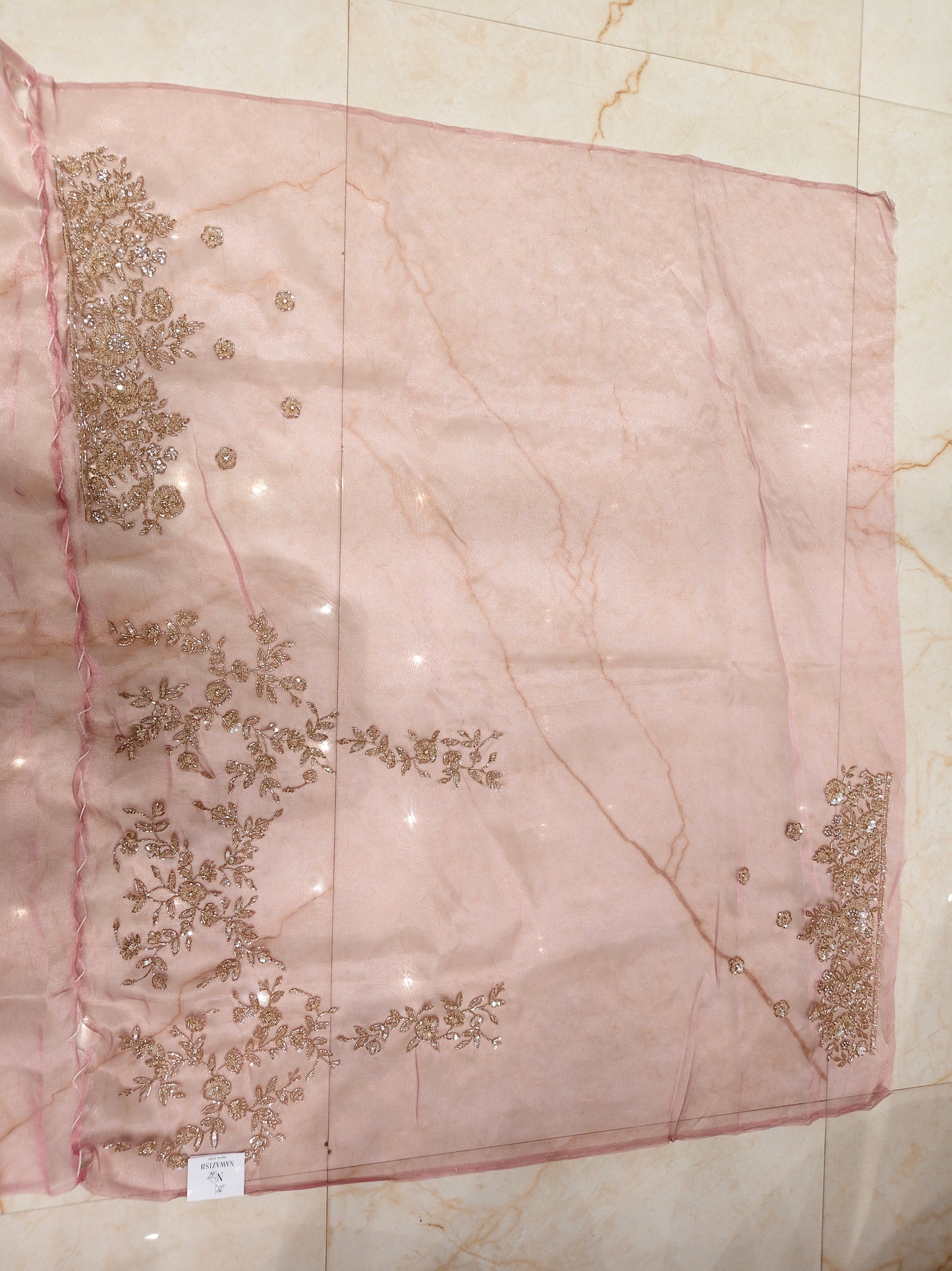 Lavender Glass Tissue Saree