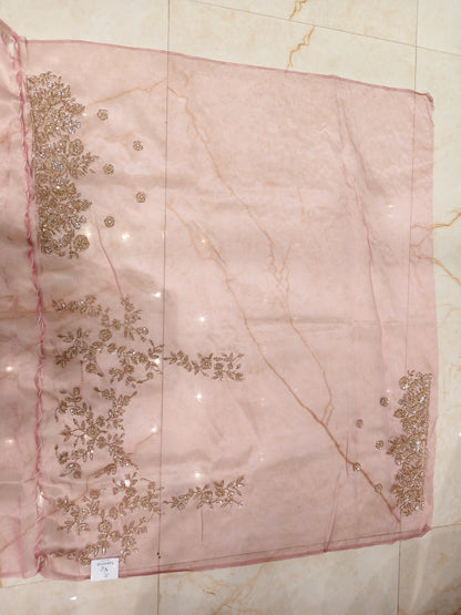 Lavender Glass Tissue Saree