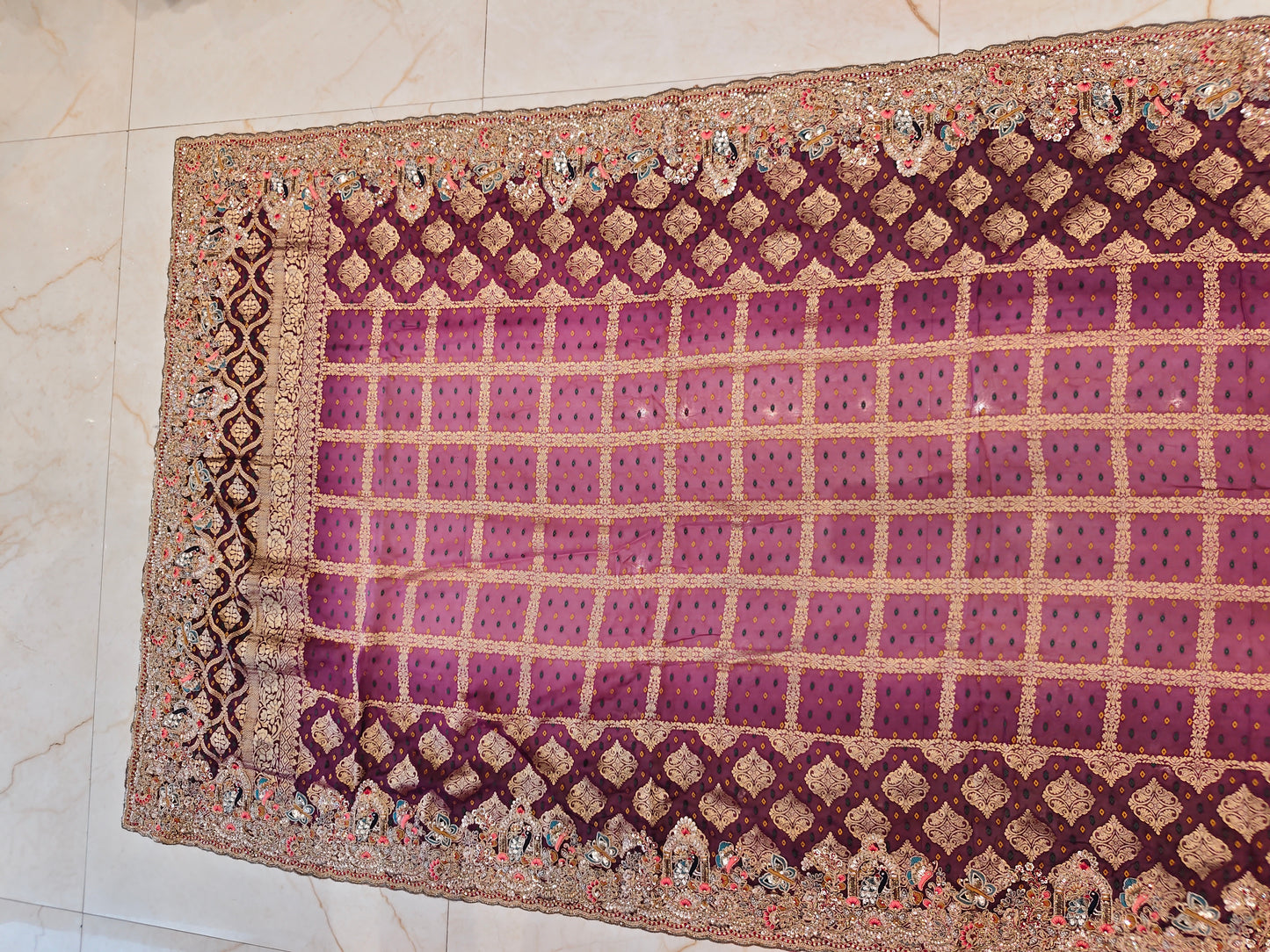 Wine Purple Khaddi Georgette Saree