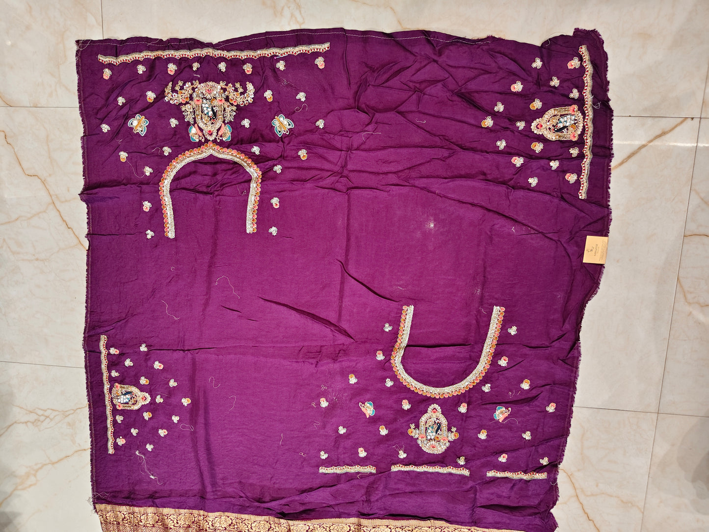 Wine Purple Khaddi Georgette Saree