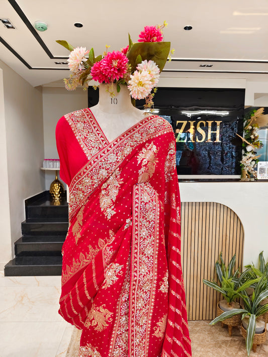 Red Georgette Saree