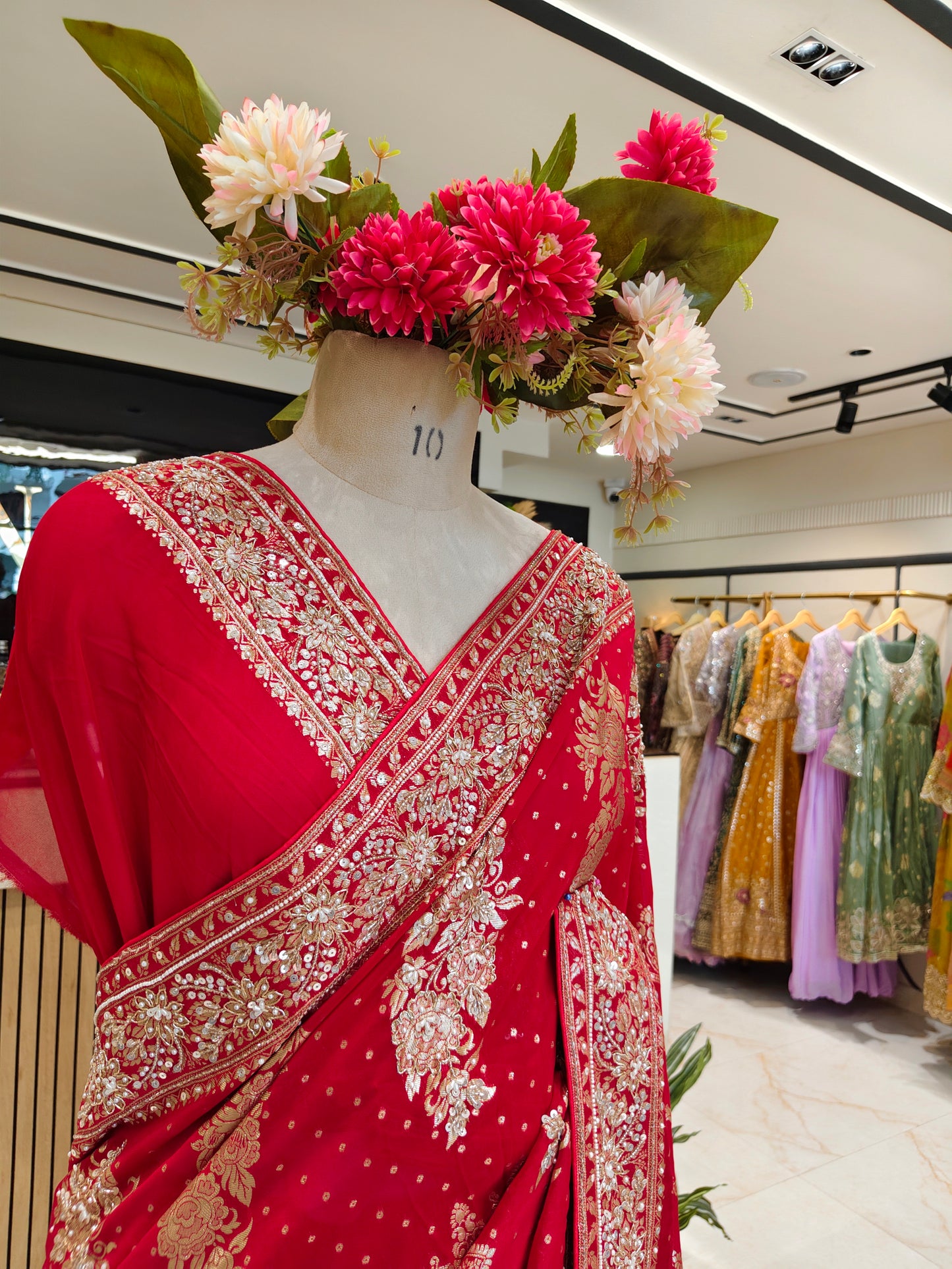 Red Georgette Saree