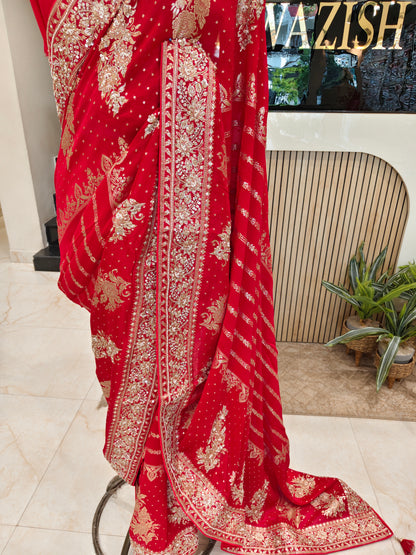 Red Georgette Saree