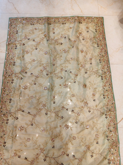 Sea Green Tissue Saree