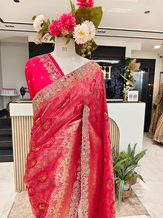Red Crepe Saree
Mirror Work Saree
Zari Work Saree
Designer Party Wear Saree
Wedding Wear Saree