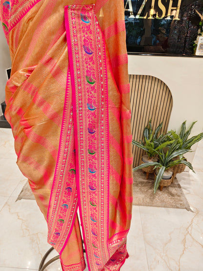 Rani Pink Silk Saree