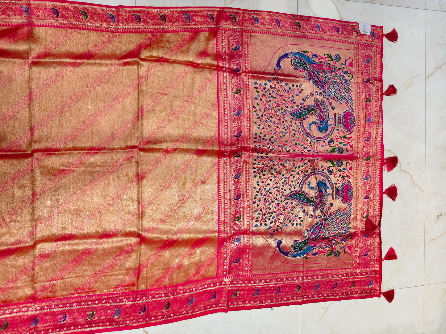 Rani Pink Silk Saree