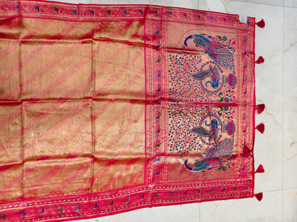 Rani Pink Silk Saree