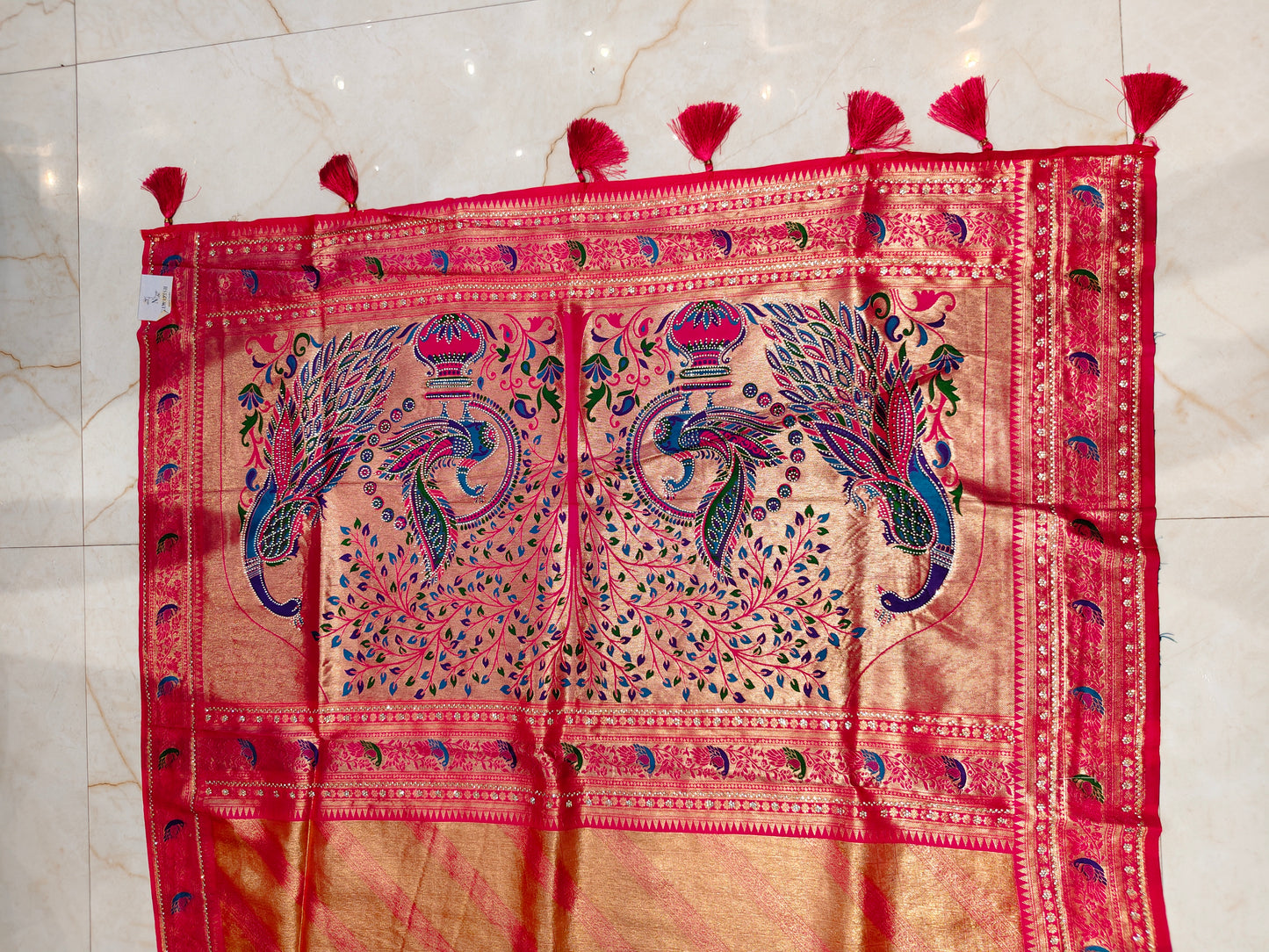 Rani Pink Silk Saree
