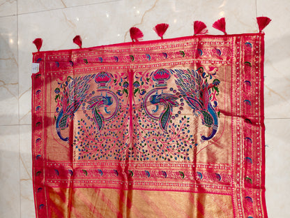 Rani Pink Silk Saree