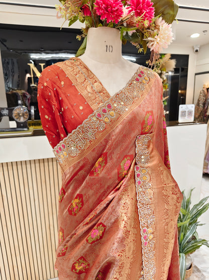 Rust Silk Saree