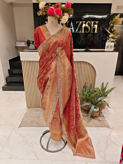 Rust Silk Saree